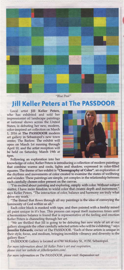 Jill Keller Peters with art work.